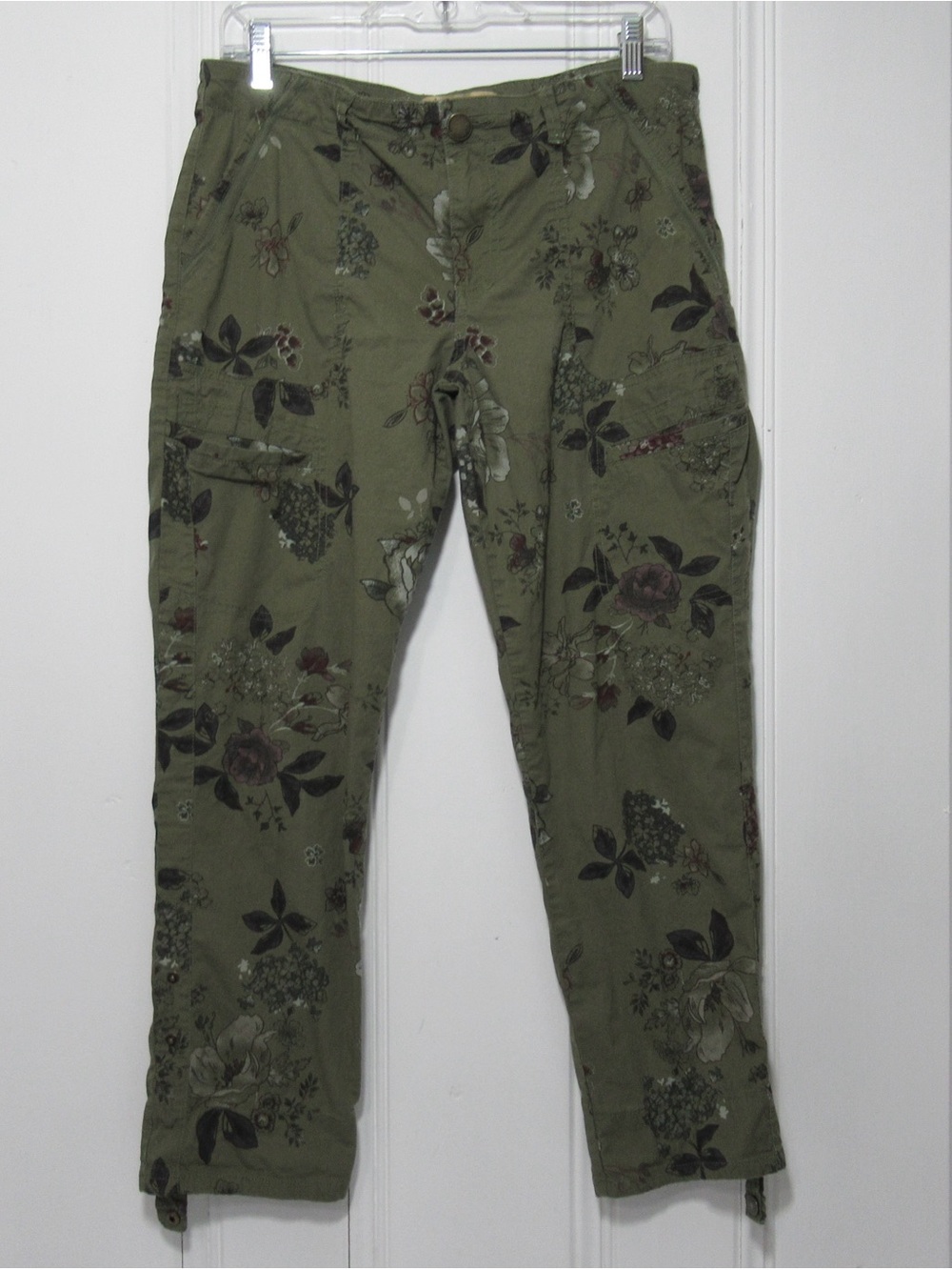 Democracy Olive Floral Cargo Joggers